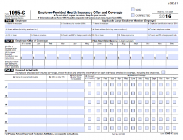 Image for post: UPDATED: Affordable Care Act - Form 1095-C