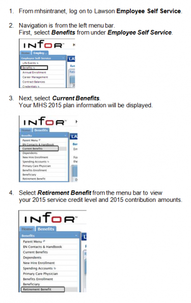 Image for post: MHS Retirement Benefits Updated for 2015 Contributions - Available Online in Employee Self Service