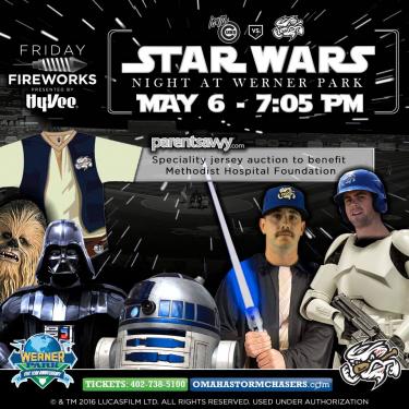 Image for post: Star Wars Night at Storm Chasers with Specialty Jersey Auction to Benefit NICU Expansion: May 6