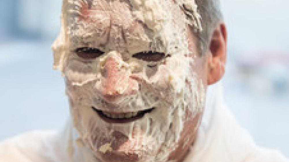 Image for post: See the Replay: Mr. Goeser Takes a Pie in the Face