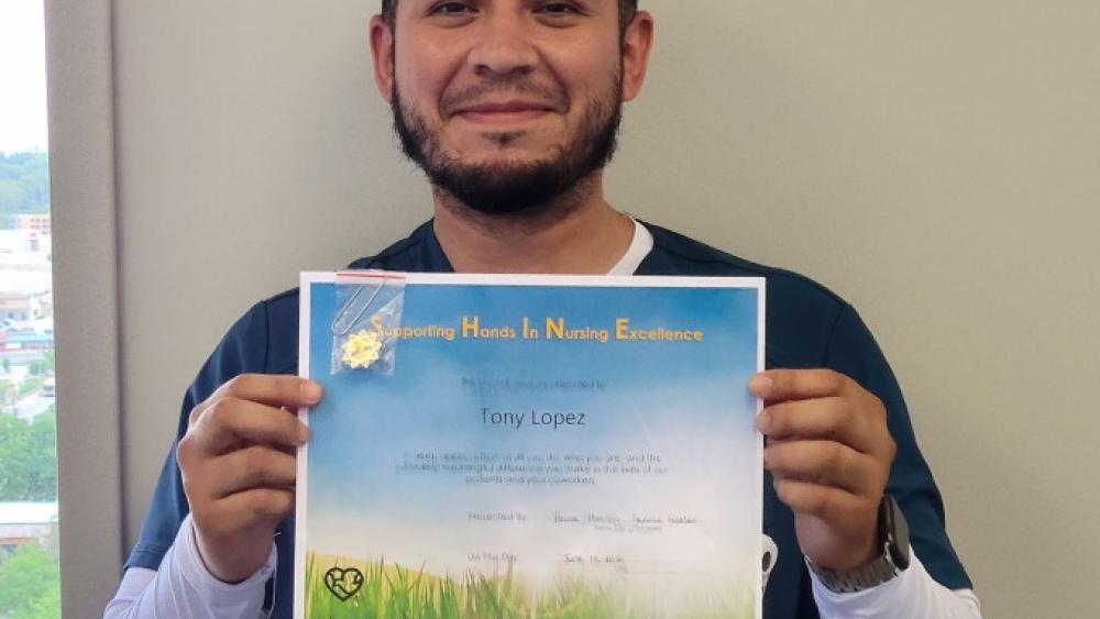 Image for post: Tony Lopez Honored With Shine Award for Nursing Assistants