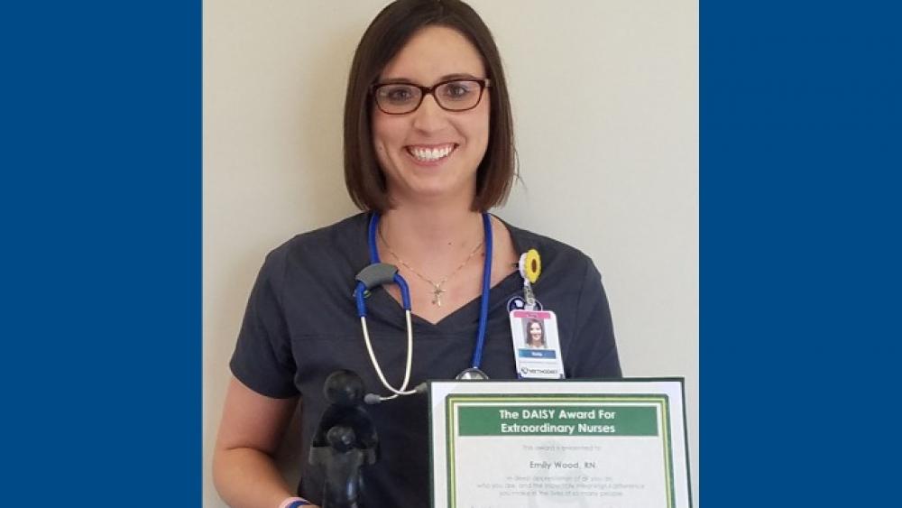 Image for post: Methodist Hospital Nurse Emily Wood Honored With The DAISY Award