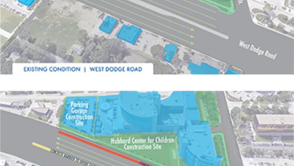 Image for post: Traffic Changes Coming to West Dodge Rd. during Construction at Children's Hospital